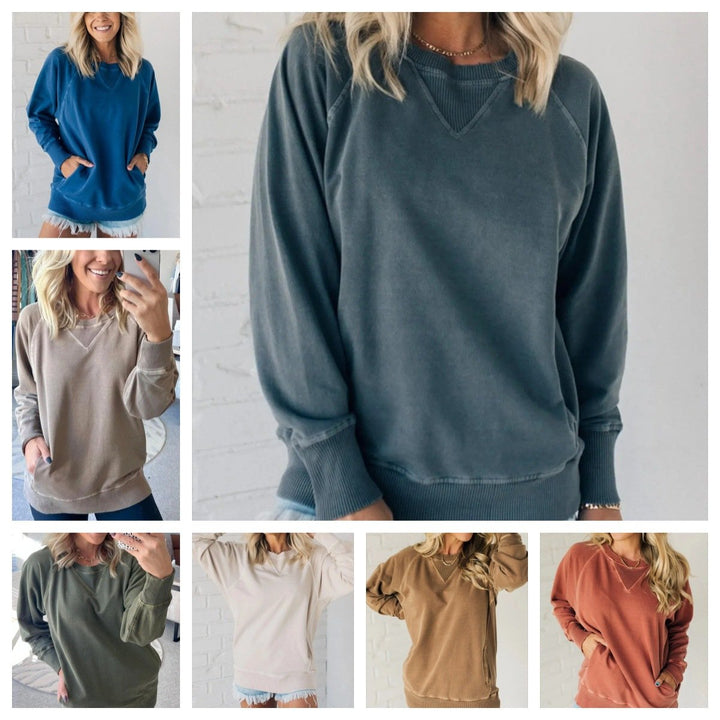 Ember | Chic Sweater with Ribbed Pockets for Women